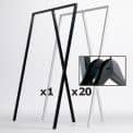 SET : 1 LOOP Stand Garderobe + 20 Soft Coat Hangers: nordisk design til den bedste pris