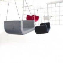 ME and U is an upholstered indoor swing, SOFTLINE