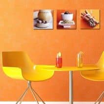 Tr&iacute;os de fotograf&iacute;as de arte impresas en lienzo y montadas en bastidores - elegante y moderno y decorativo