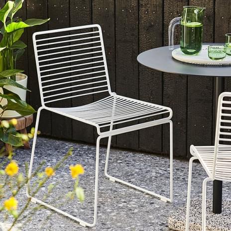 HEE Chair by HAY is light, stackable and resistant - a beautiful choice of colors