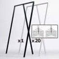 SET : 1 LOOP soporte armario + 20 perchas de alambre negro, HAY : diseño nórdico en su mejor precio