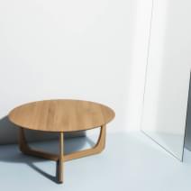 Moderno e Minimalista Tavolini Impilabili in Stile Nordico Set di 2 Tavolini Rotondi Molto Resistenti COMIFORT Coppia di Tavolini Colore Bianco e Faggio 100/% Naturale