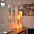 TOM ROSSAU - TR 7 Pendant or Floor Lamp: wood or PP and design at their best mix