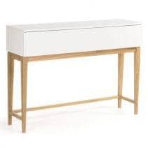 BLANCO consola de mesa - FSC maciza de roble y madera pintada de blanco, gran l&iacute;nea y la calidad!