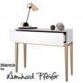 BLANCOコンソールテーブル- FSCソリッドオークと白の塗装木材、偉大なラインと品質！