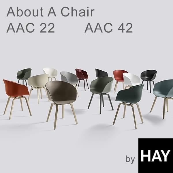 ABOUT A CHAIR ref. AAC22 and AAC42, Polypropylene and wood, HAY AAC22 Soap treated Oak frame: seat 46 cm Soft black