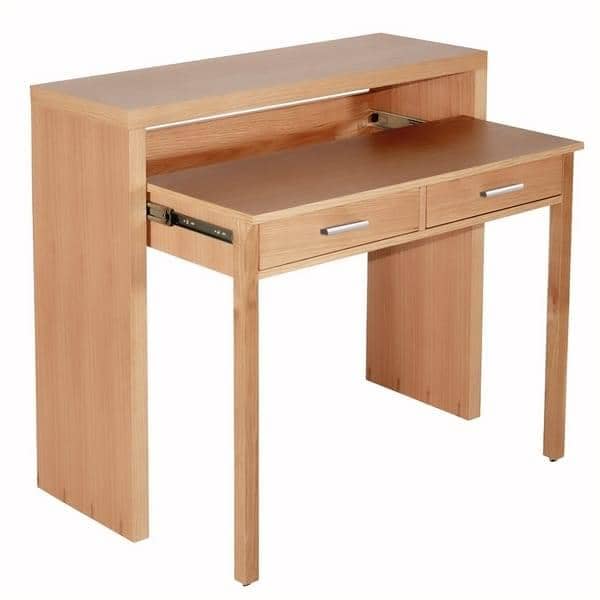 CONSOLE DESK - pure white painted wood or oak, by Leonhard Pfeiffer - convenient