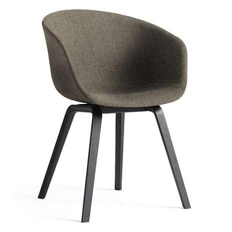 ABOUT A CHAIR - ref. AAC23 - Polypropylene shell, Upholstered seat, Oeko-Tex Foam, legs in wood, 2 heights are available, HEE WELLING