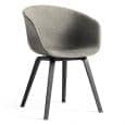 ABOUT A CHAIR - ref. AAC23 and AAC43 - Polypropylene shell, Upholstered seat, Oeko-Tex Foam, legs in wood, 2 heights are available, HEE WELLING