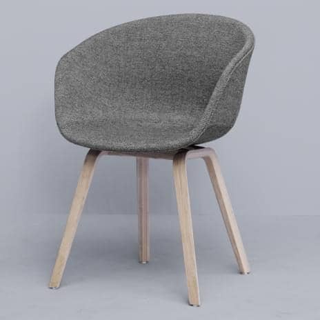 ABOUT A CHAIR - ref. AAC23 - Polypropylene shell, Upholstered seat, Oeko-Tex Foam, legs in wood, 2 heights are available, HEE WELLING