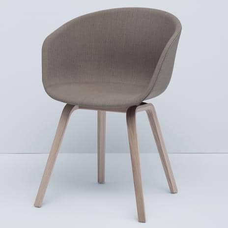 ABOUT A CHAIR - ref. AAC23 - Polypropylene shell, Upholstered seat, Oeko-Tex Foam, legs in wood, 2 heights are available, HEE WELLING
