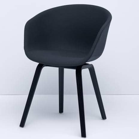 ABOUT A CHAIR - ref. AAC23 - Polypropylene shell, Upholstered seat, Oeko-Tex Foam, legs in wood, 2 heights are available, HEE WELLING