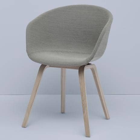 ABOUT A CHAIR - ref. AAC23 - Polypropylene shell, Upholstered seat, Oeko-Tex Foam, legs in wood, 2 heights are available, HEE WELLING