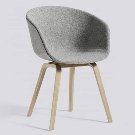 ABOUT A CHAIR - ref. AAC23 - Polypropylene shell, Upholstered seat, Oeko-Tex Foam, legs in wood, 2 heights are available, HEE WELLING