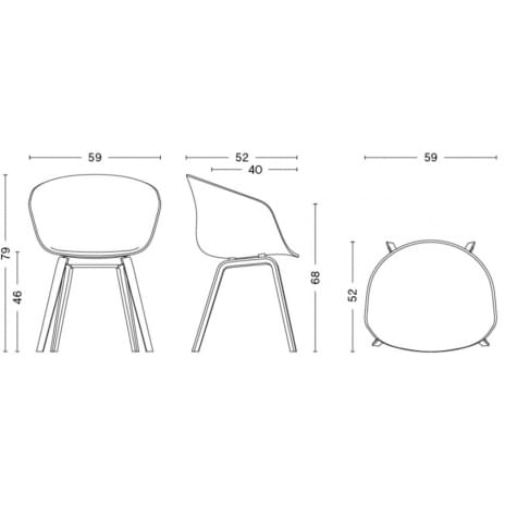 ABOUT A CHAIR - ref. AAC23 - Polypropylene shell, Upholstered seat, Oeko-Tex Foam, legs in wood, 2 heights are available, HEE WELLING