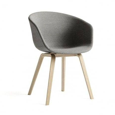 ABOUT A CHAIR - ref. AAC23 - Polypropylene shell, Upholstered seat, Oeko-Tex Foam, legs in wood, 2 heights are available, HEE WELLING