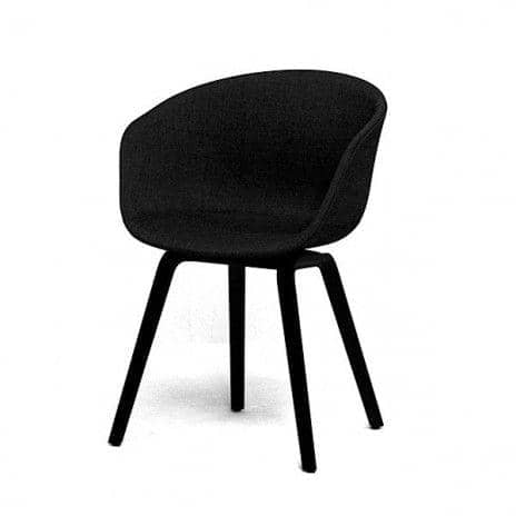 ABOUT A CHAIR - ref. AAC23 - Polypropylene shell, Upholstered seat, Oeko-Tex Foam, legs in wood, 2 heights are available, HEE WELLING