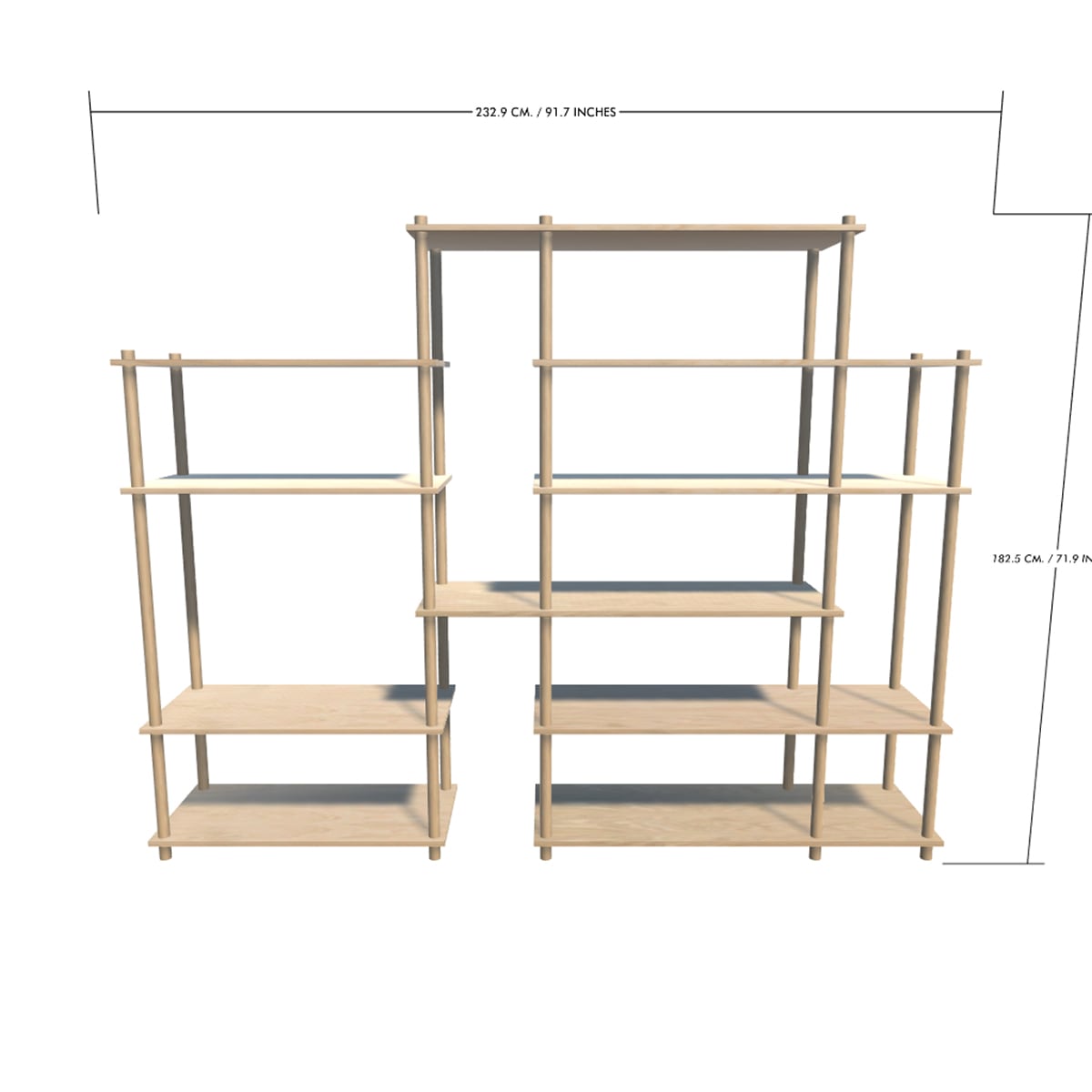 木质模块化搁板ELEVATE ，设计优雅。 WOUD 4 列及更多：配置示例 14A