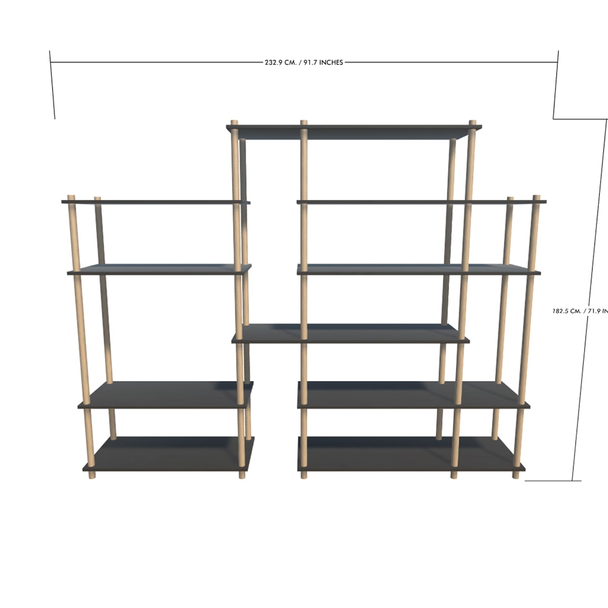 木质模块化搁板ELEVATE ，设计优雅。 WOUD 4 列及更多：配置示例 14C