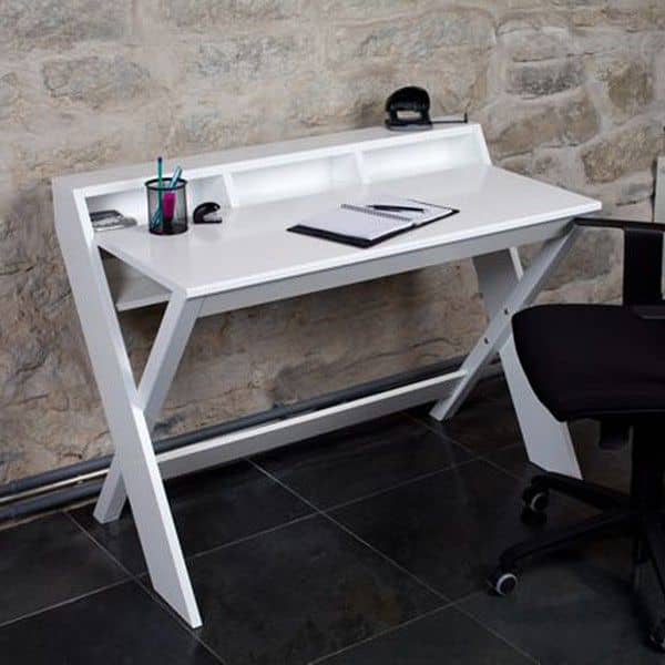 Bureau RAVENSCROFT - COMPACT- Laqué blanc - 110 x 60 x 84 cm (Longueur...