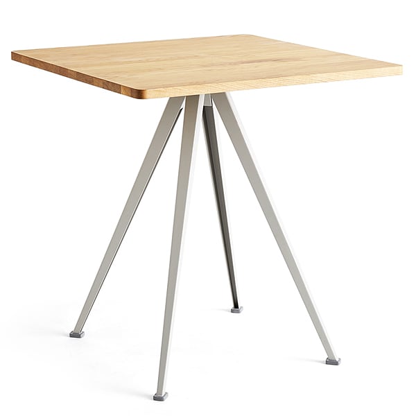 Café table PYRAMID 21 - Oiled solid oak, beige frame