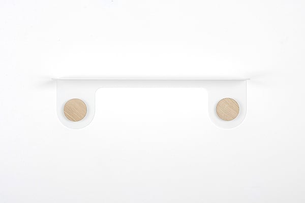 HOOK wall shelf - 50 x 16 x 13 cm - 19.69″ x 6.3″ x 5.12″ - white matte