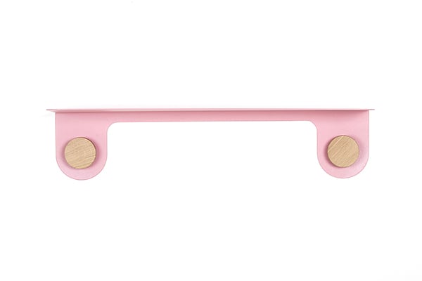 HOOK wall shelf - 60 x 16 x 13 cm - 23.62″ x 6.3″ x 5.12″ - light pink matte