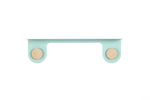 HOOK estante de pared - 50 x 16 x 13 cm - verde claro mate