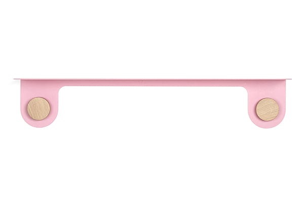 HOOK vegghylle - 70 x 16 x 13 cm - lys rosa matt