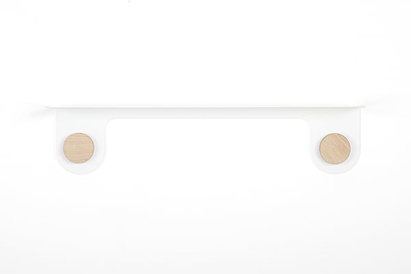 HOOK wall shelf - 60 x 16 x 13 cm - 23.62″ x 6.3″ x 5.12″ - white matte