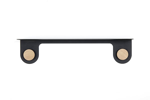 HOOK wall shelf - 60 x 16 x 13 cm - 23.62″ x 6.3″ x 5.12″ - black matte