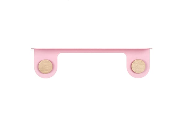 HOOK wall shelf - 50 x 16 x 13 cm - 19.69″ x 6.3″ x 5.12″ - light pink matte