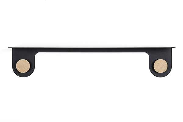 HOOK wall shelf - 70 x 16 x 13 cm - 27.56″ x 6.3″ x 5.12″ - black matte
