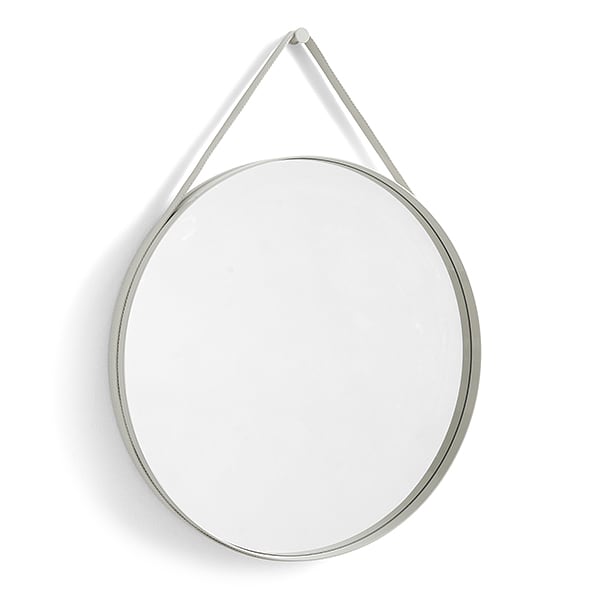 STRAP - Ø 70 cm - Lys grå - STRAP speil og vevd stropp