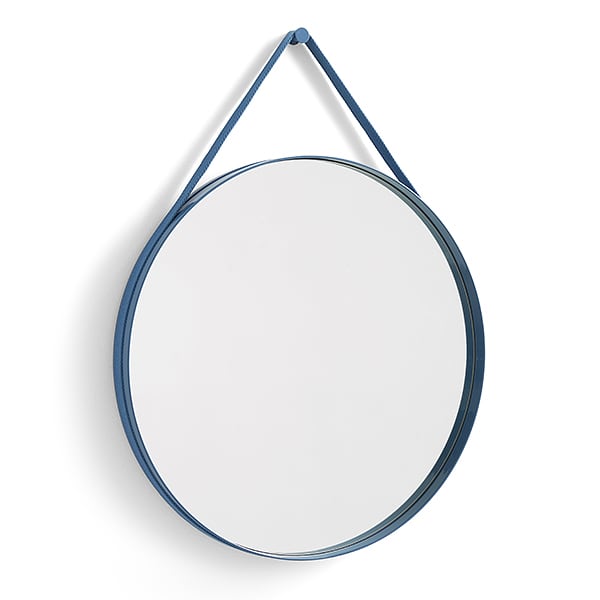 STRAP - Ø 70 cm - Blå - STRAP speil og vevd stropp
