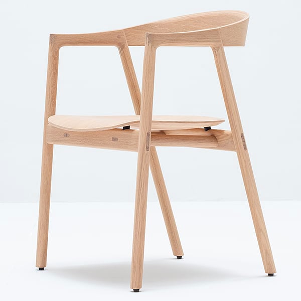 MUNA, solid oak chair - Natural oiled finish, without seat cushion