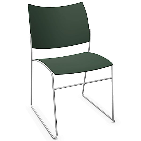 CURVY，可堆疊的椅子和長凳 CURVY ： 83 x 49 x 57 釐米 （高 x 寬 x 深） 1288-00， 森林綠（回收）