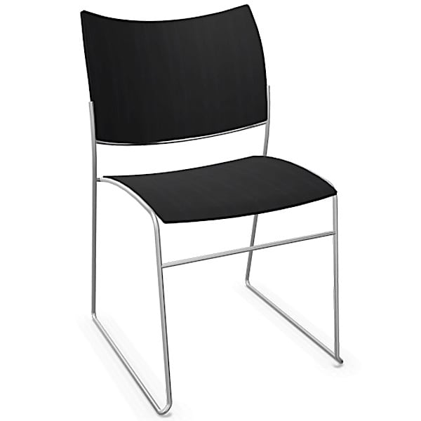 CURVY，可堆疊的椅子和長凳 CURVY ： 83 x 49 x 57 釐米 （高 x 寬 x 深） 3288-00， 黑色 （S096） - 染色山毛櫸木