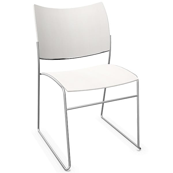 CURVY，可堆疊的椅子和長凳 CURVY ： 83 x 49 x 57 釐米 （高 x 寬 x 深） 3288-00， 白色 （S082） - 染色山毛櫸木