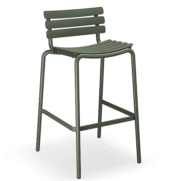 Bar stool, bar chair - Bar chair - REF 22305-2727 - Olive green, recycled...