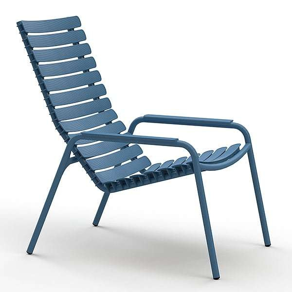 22306 CLIPS HOUE lounge chair - 14 - Blue, recycled lamellas, aluminium...
