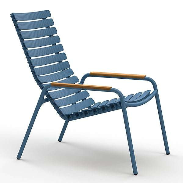 22306 CLIPS HOUE lounge chair - 14 - Blue, recycled lamellas, bamboo...