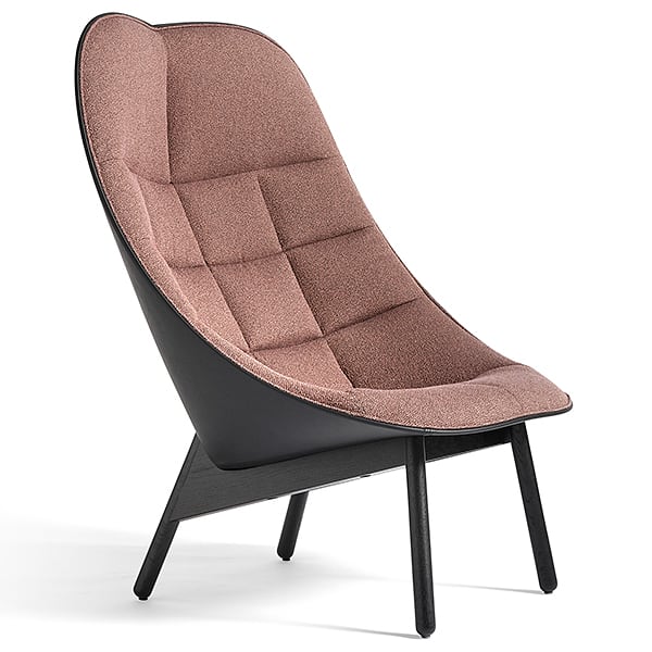 UCHIWA: reinforced polypropylene shell with moulded polyurethane foam. Solid oak base. UCHIWA, quilted version, OLAVI 12 : SIERRA SI1001 -- UCHIWA: an