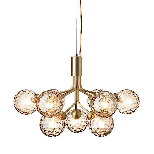APIALES - APIALES 9 - brushed brass, glass gold - Cable length: 400 cm - 157.48″