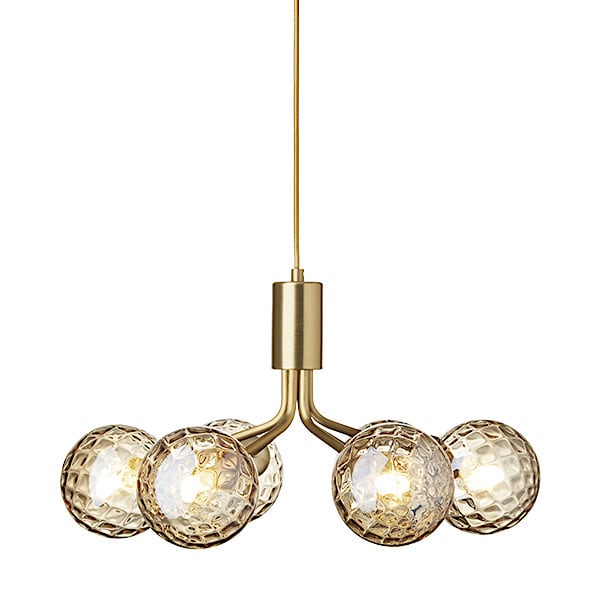 APIALES - APIALES 6 - brushed brass, glass gold - Cable length: 400 cm - 157.48″