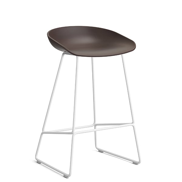 65 cm - 25.59″, white lacquered bended steel tube - Raisin