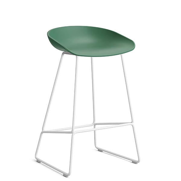 65 cm - 25.59″, white lacquered bended steel tube - Teal Green