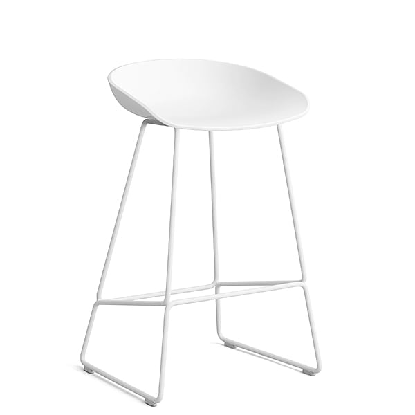 65 cm - 25.59″, white lacquered bended steel tube - White