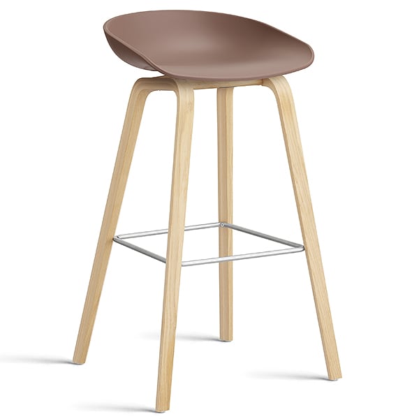 74 釐米，經過肥皂處理的橡木，不鏽鋼腳凳：74 釐米（座椅高度），85 釐米（總高度） - 砖