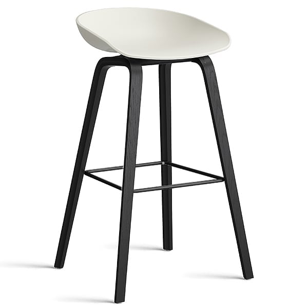 74 釐米， 黑色橡木， 黑色腳凳： 74 釐米（座椅高度），85 釐米（總高度） - 奶油